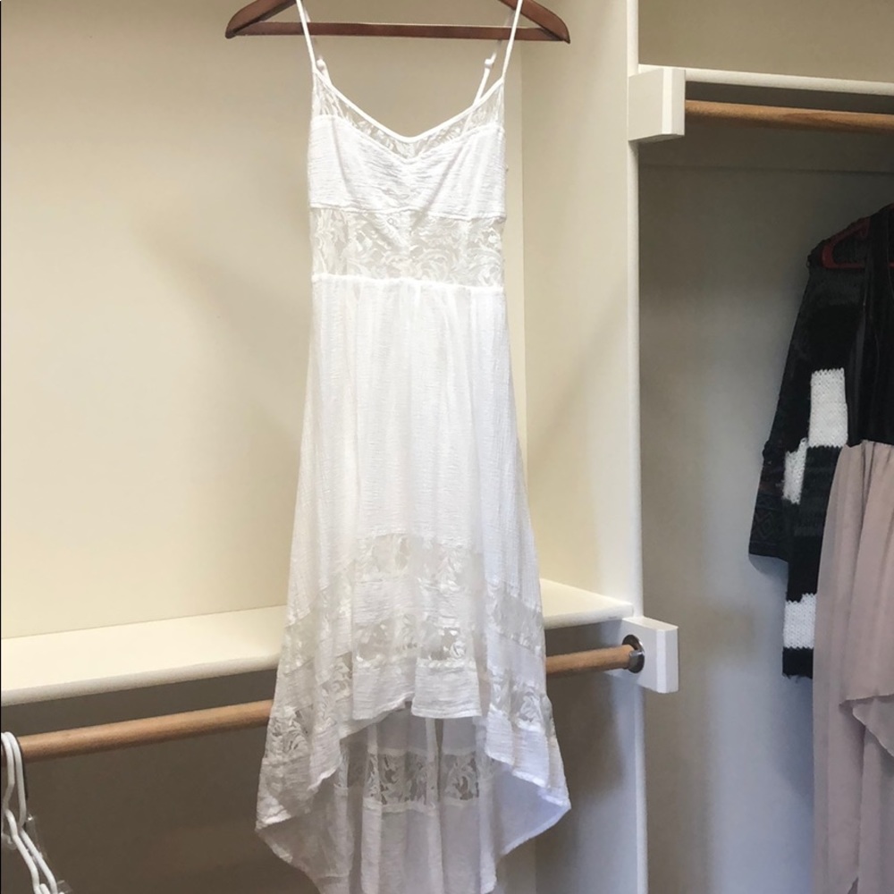 White dress with lace gaps
